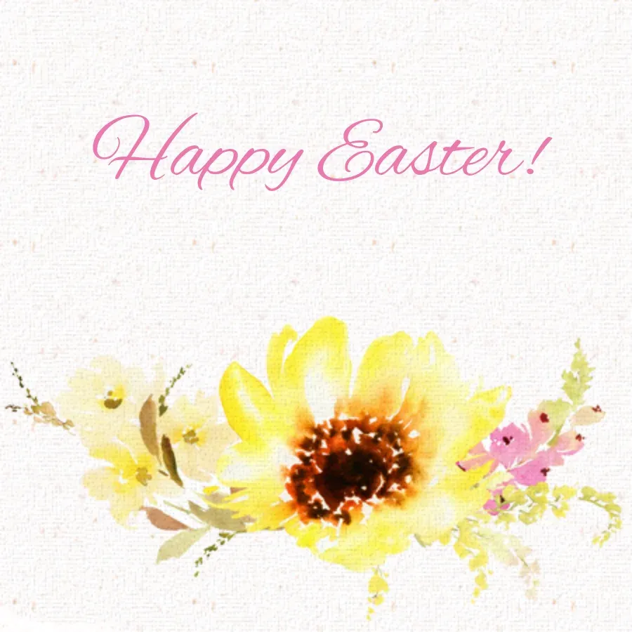 Cheerful Easter Flowers card front
