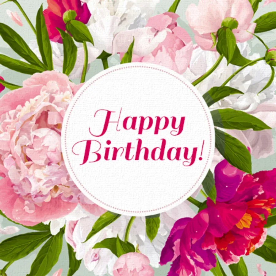 Birthday Floral card front