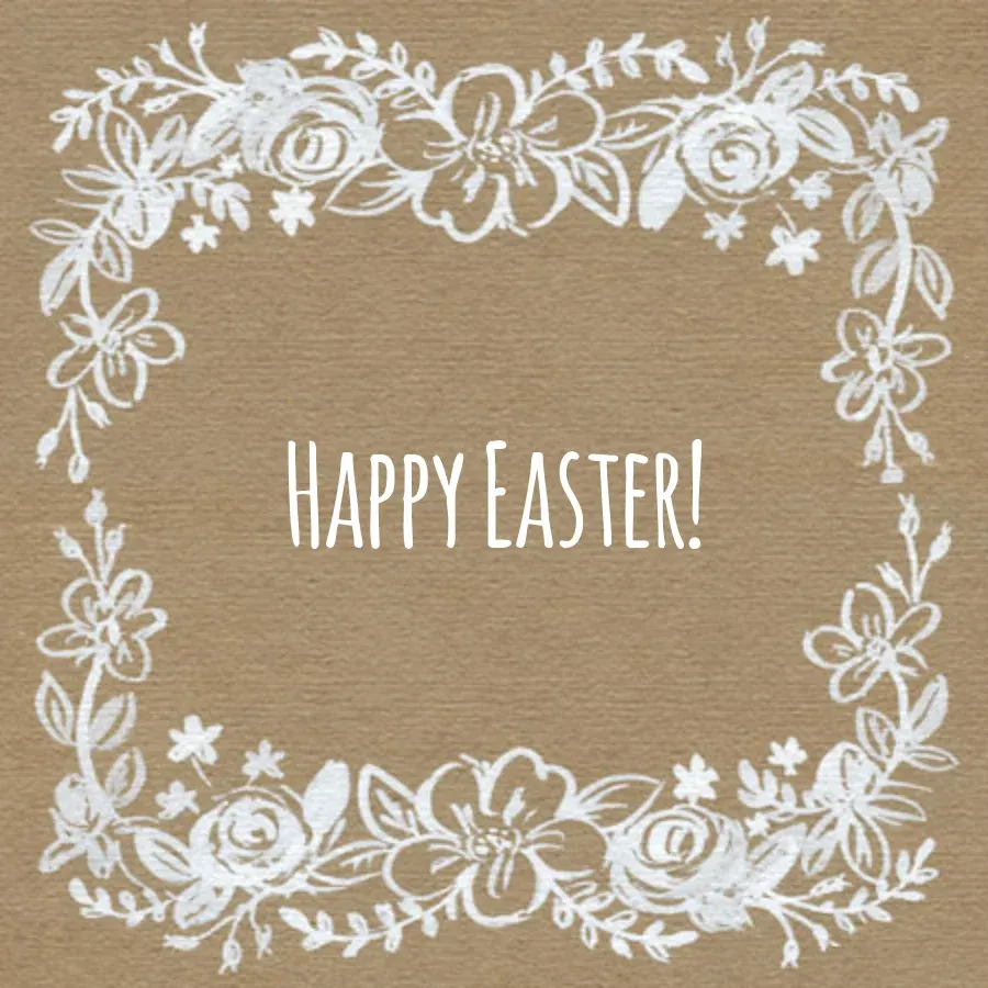 Rustic Floral Easter card front