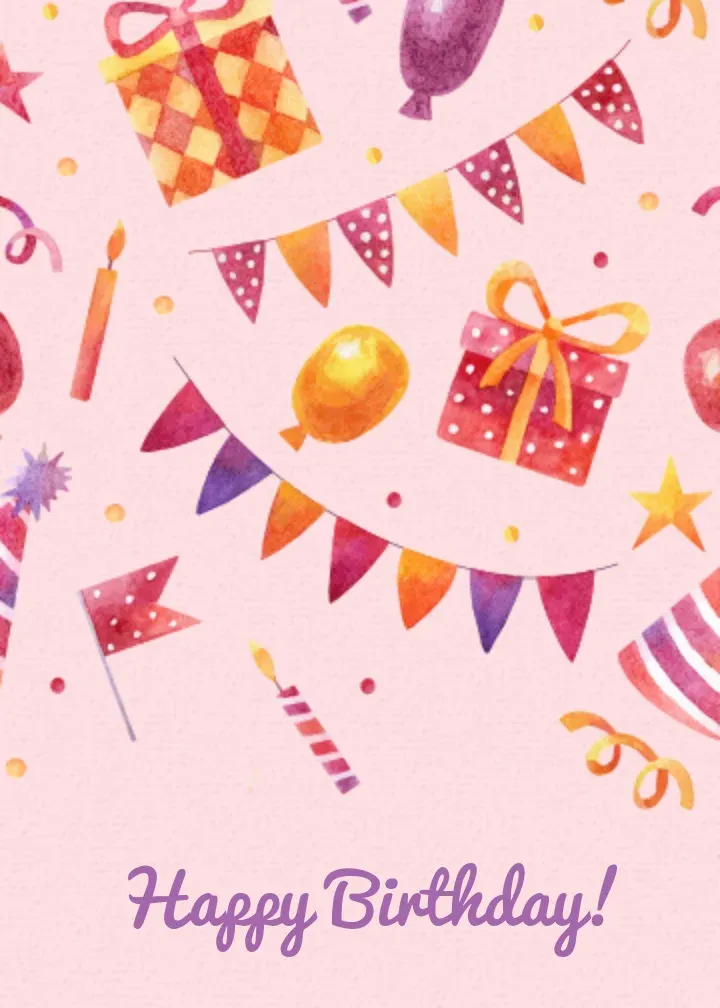 Birthday Collage card front