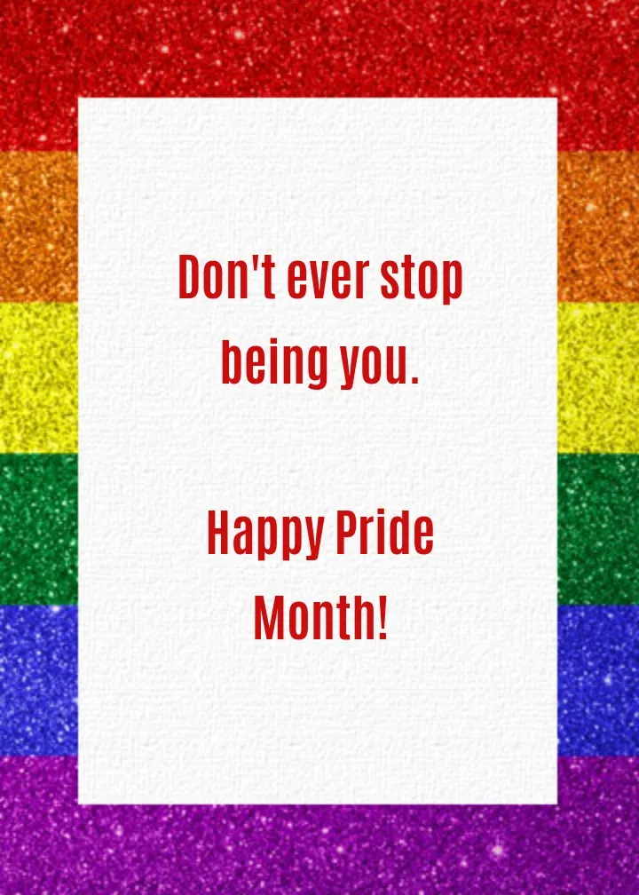 Glitter Rainbow card inside right