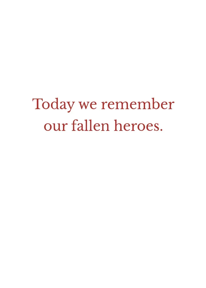 Memorial Day Honor card inside right