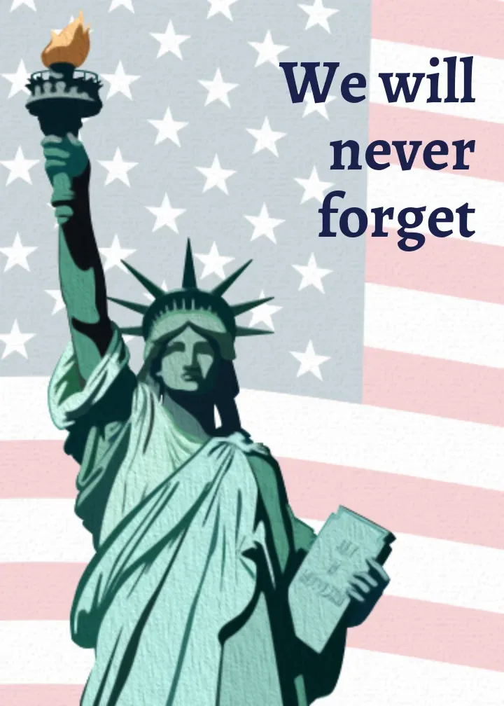Never Forget Memorial card front