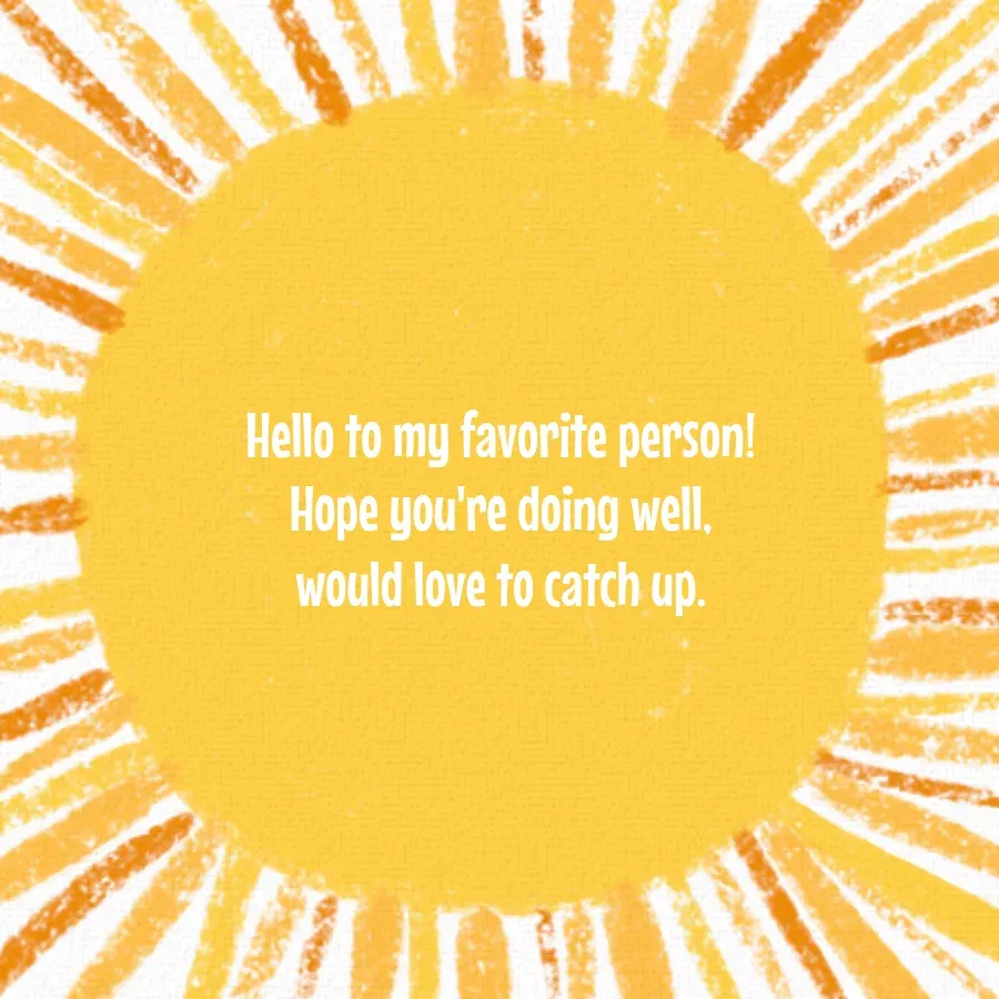 Hello To My Favorite Person Sun card inside right