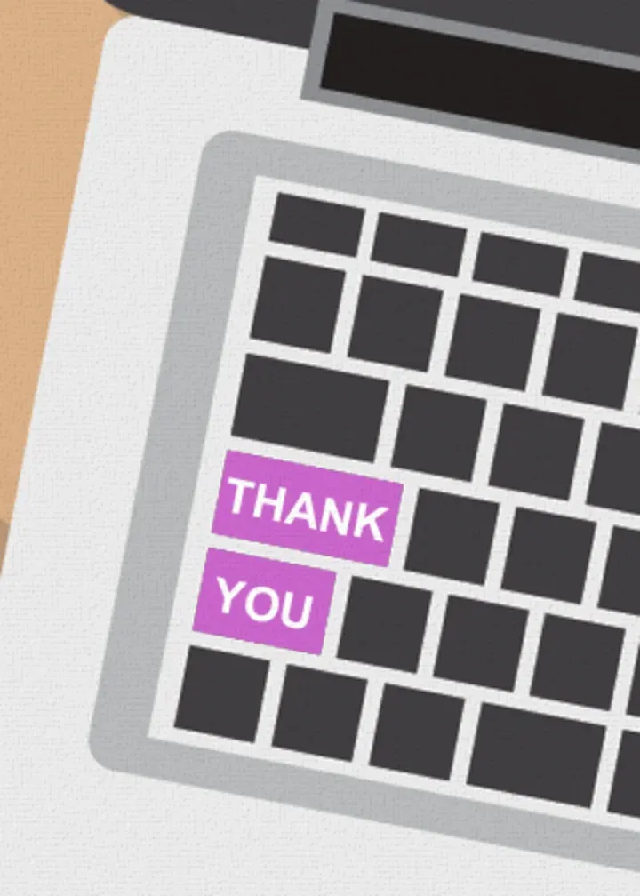 Retirement Thank You Keyboard card front