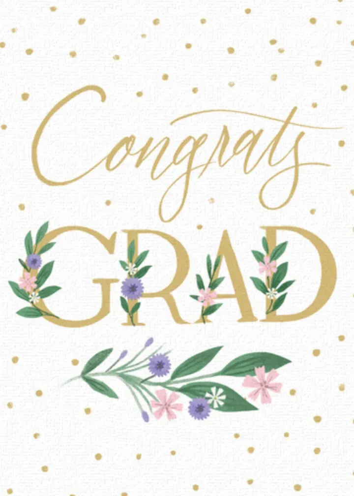 Congrats Grad Floral card front