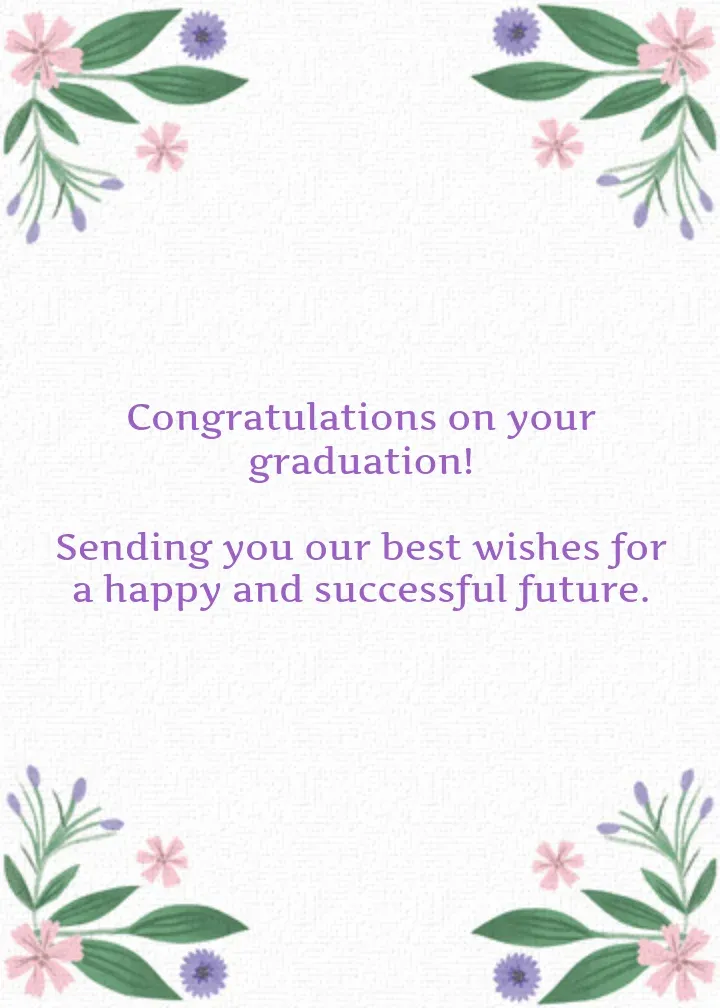 Congrats Grad Floral card inside right