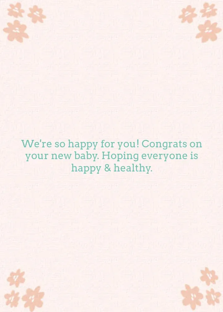 Stork Baby Floral card inside right