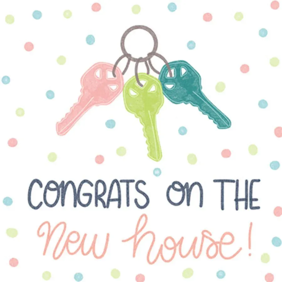Congrats New House Keys card front