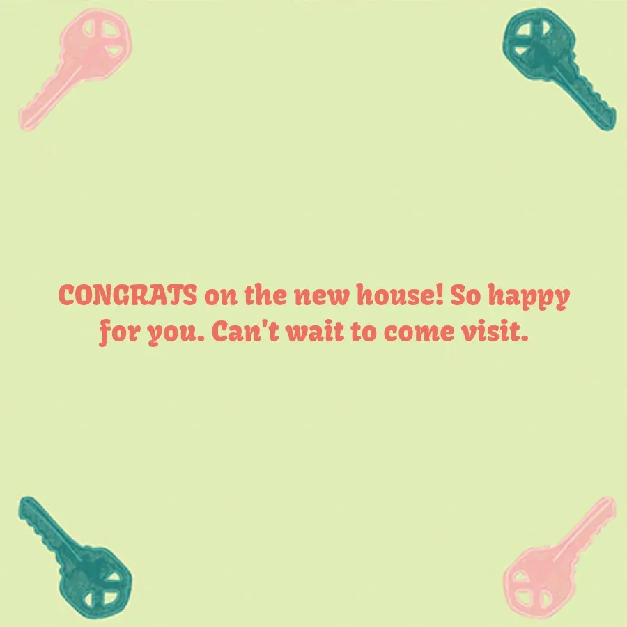 Congrats New House Keys card inside right