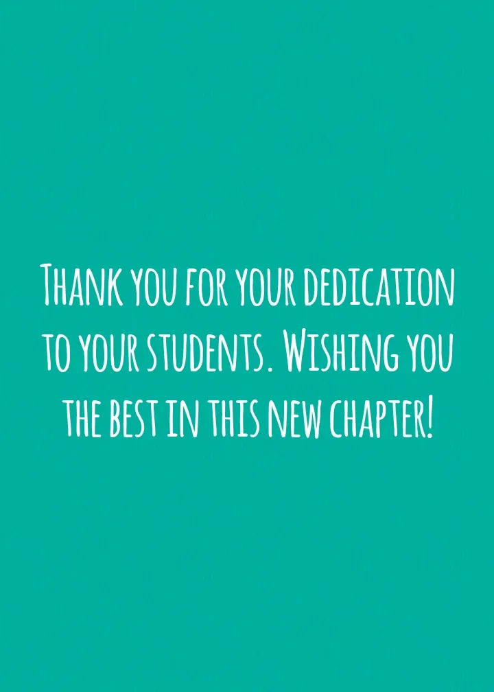 Educator Retirement Congrats card inside right