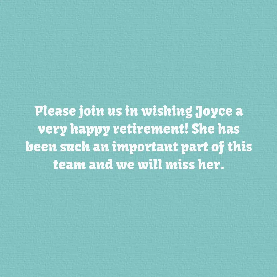 Retirement Photo card inside right