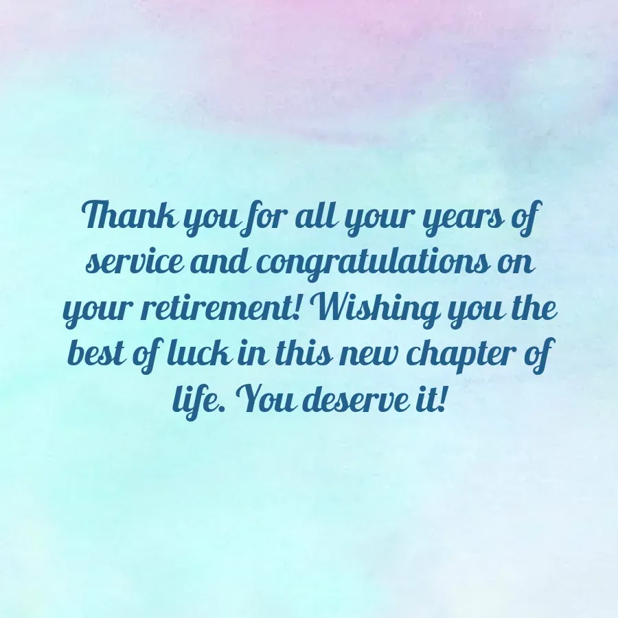 Retirement Watercolor card inside right