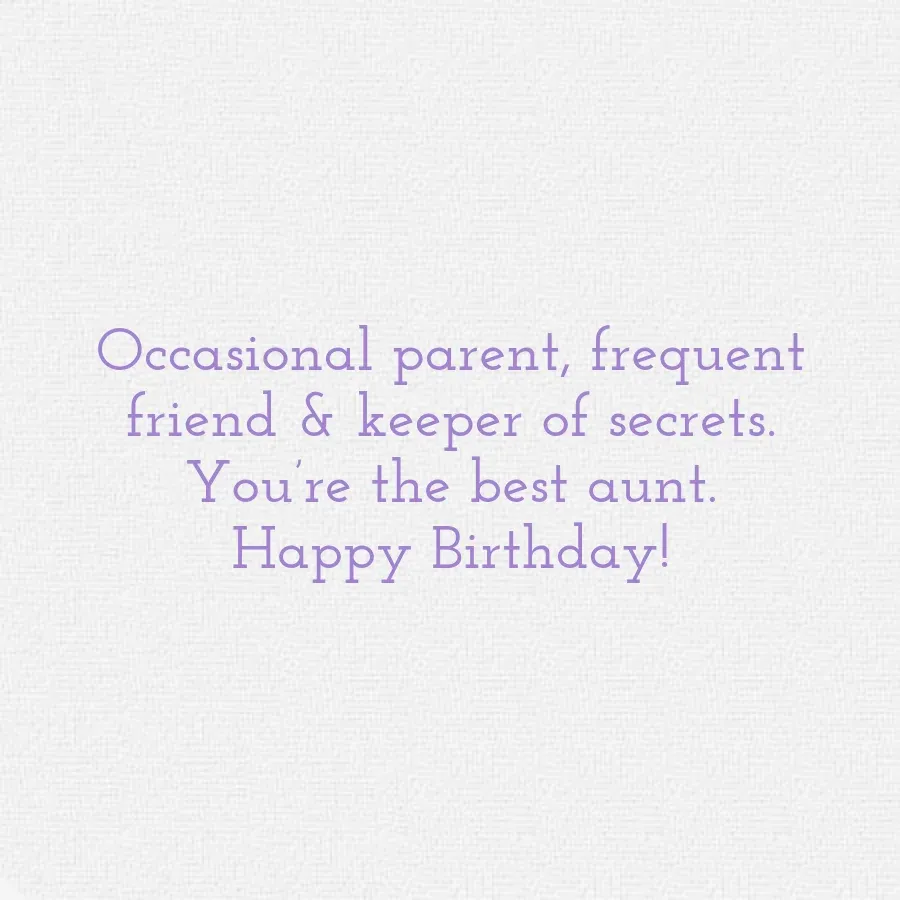 Auntie Birthday card inside right