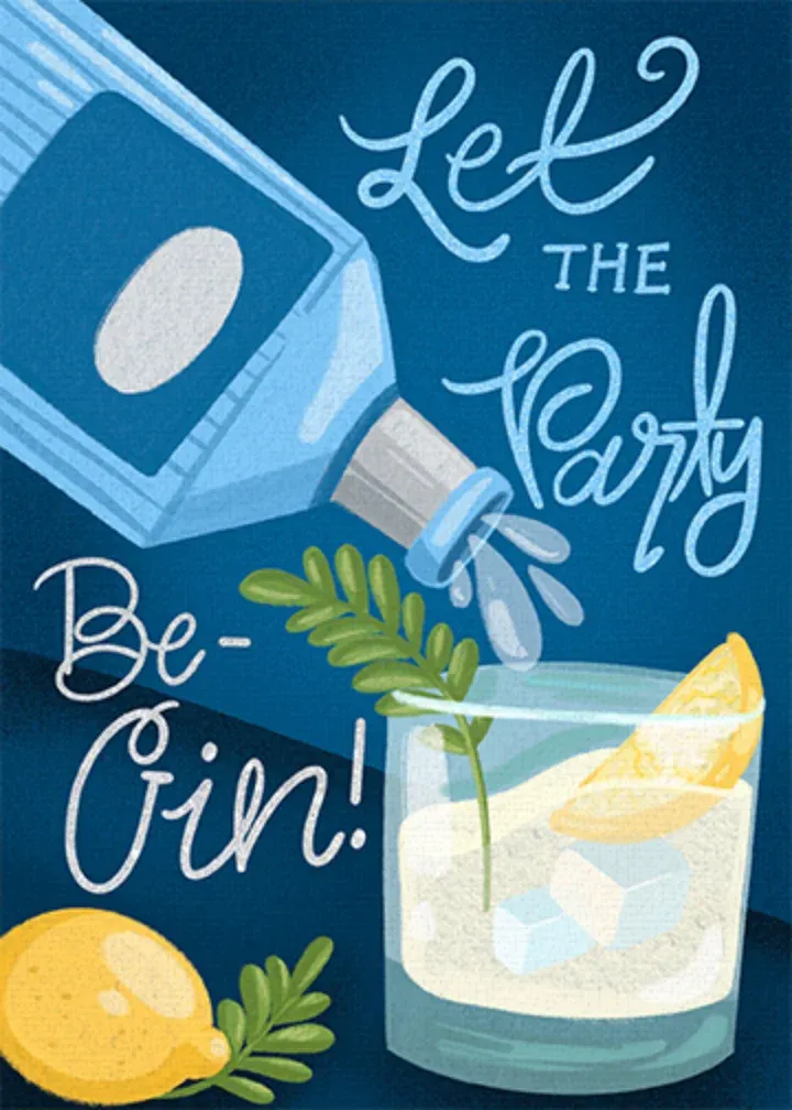 Party Be-GIN card front