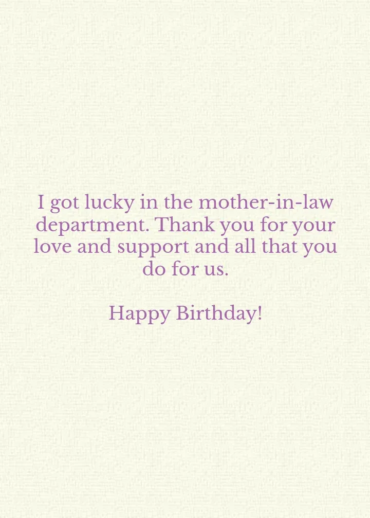 Mother-in-Law Birthday card inside right