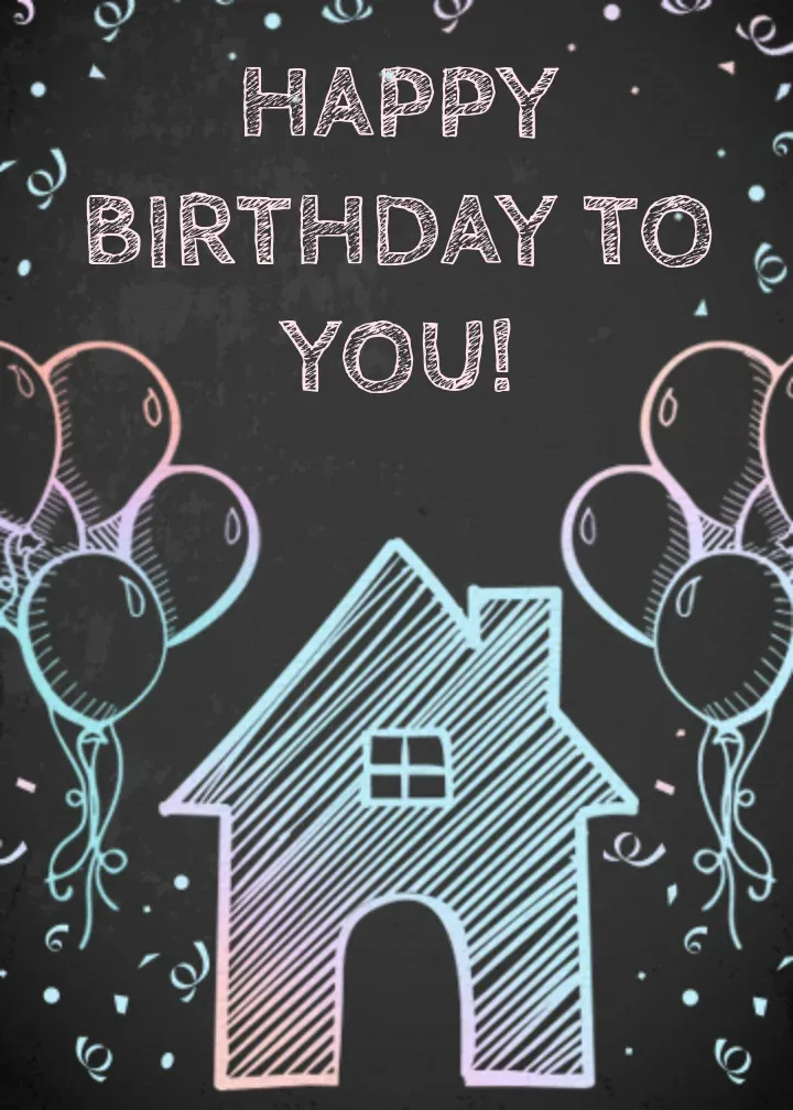 Birthday At Home For Her card front