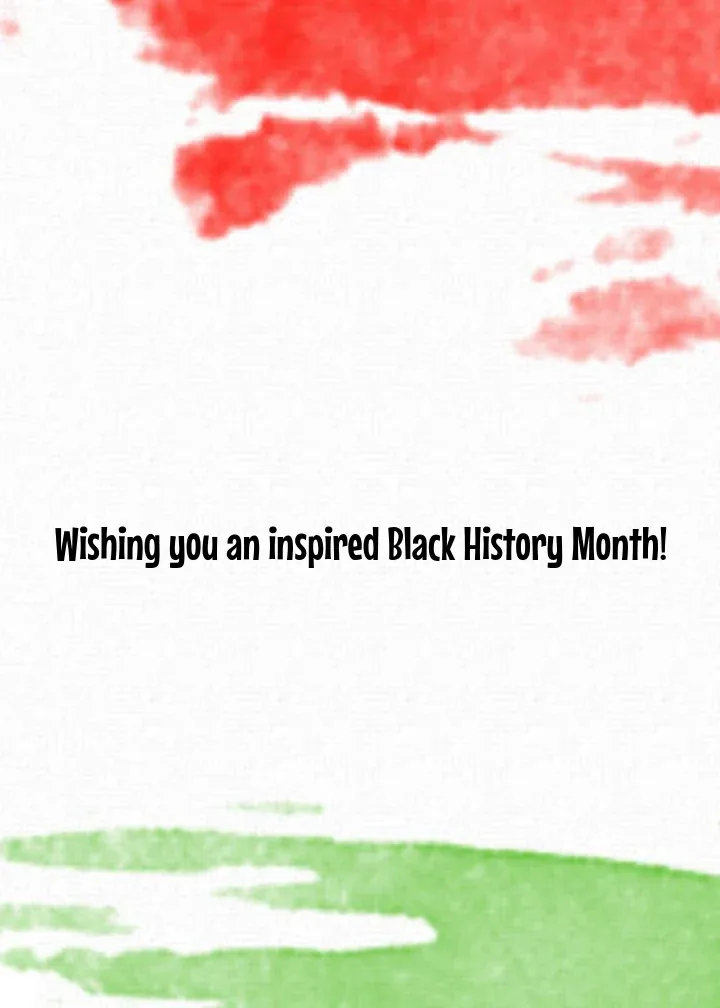 Watercolor Black History Month card inside right