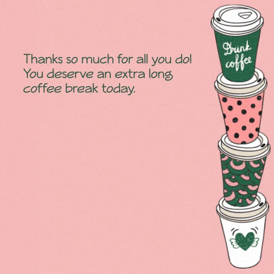 Thank You Latte card inside right