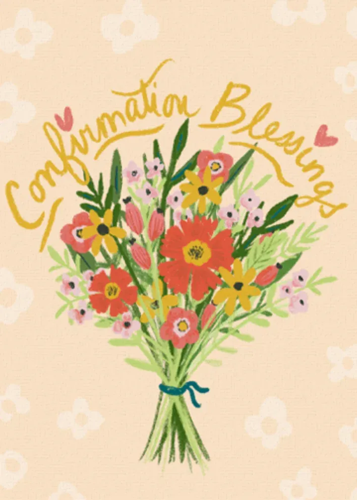 Confirmation Floral card front