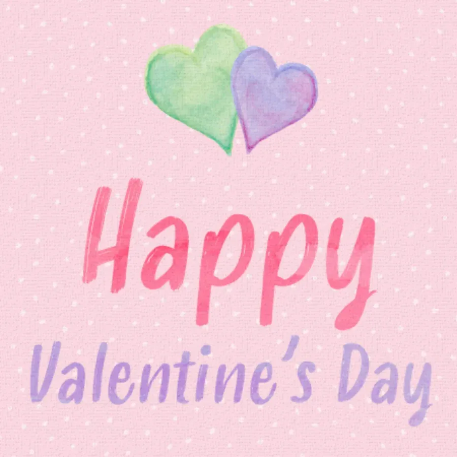 Valentine's Day Watercolors card front