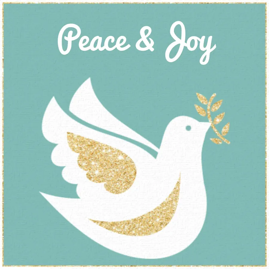 Christmas Dove Gold card front
