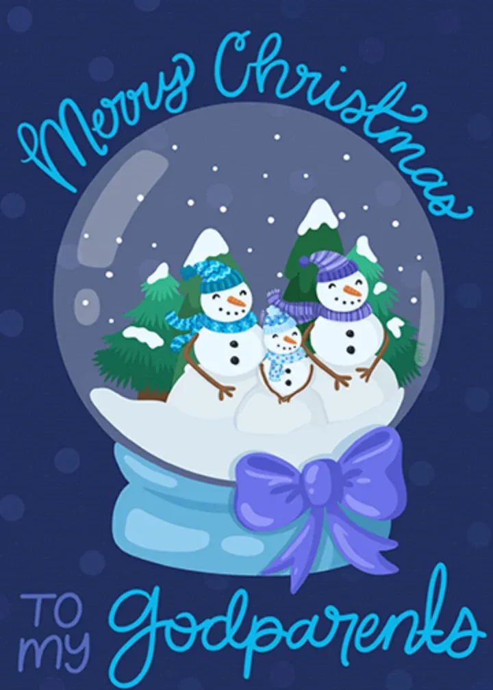 Snowman Godparents card front