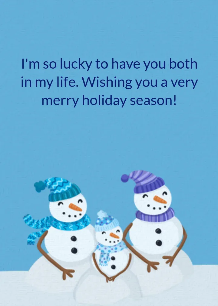 Snowman Godparents card inside right