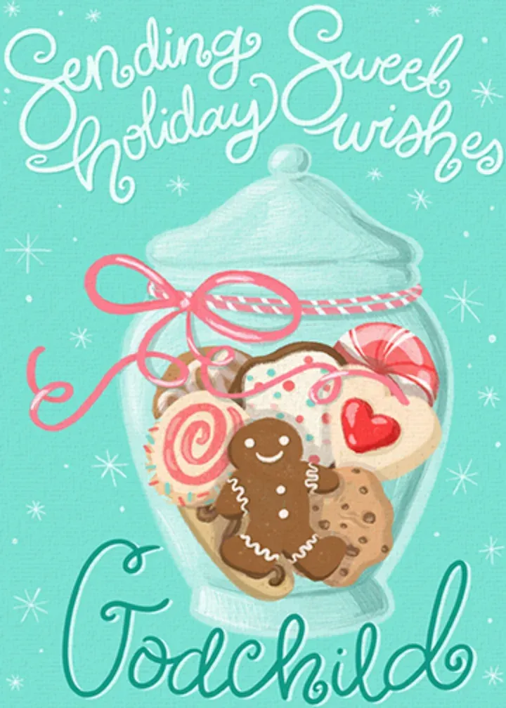 Christmas Cookie Godchild card front