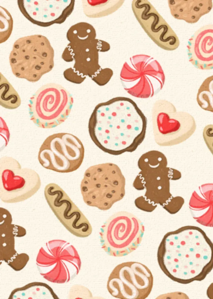 Christmas Cookie Godchild card inside left