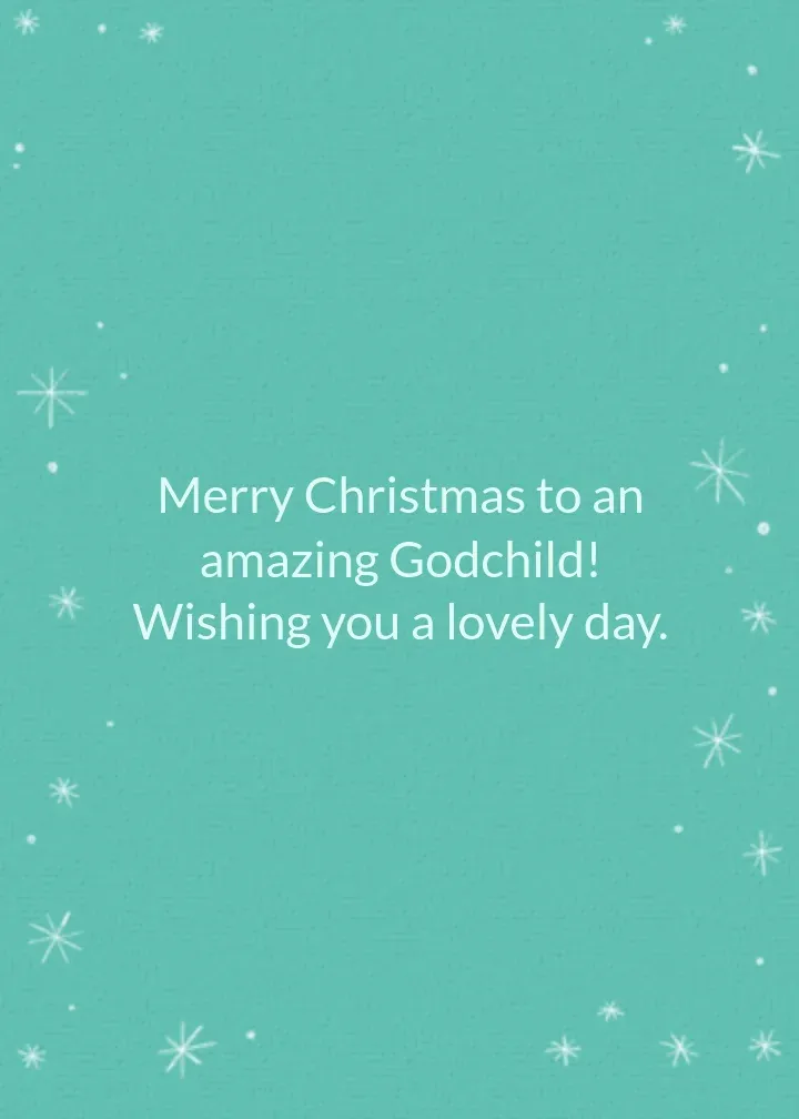 Christmas Cookie Godchild card inside right