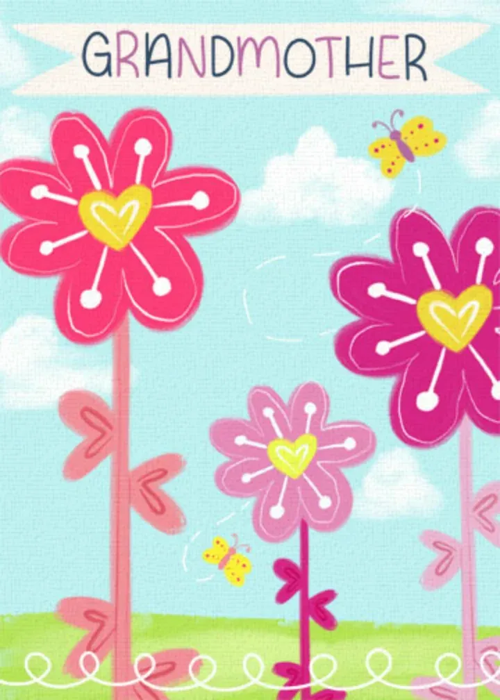 To My Grandmother Flowers card front