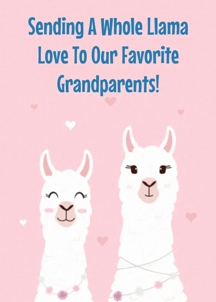 Llama Love for Grandparents card front