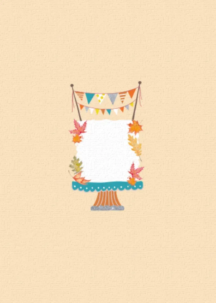 Autumn Birthday Cake card inside left