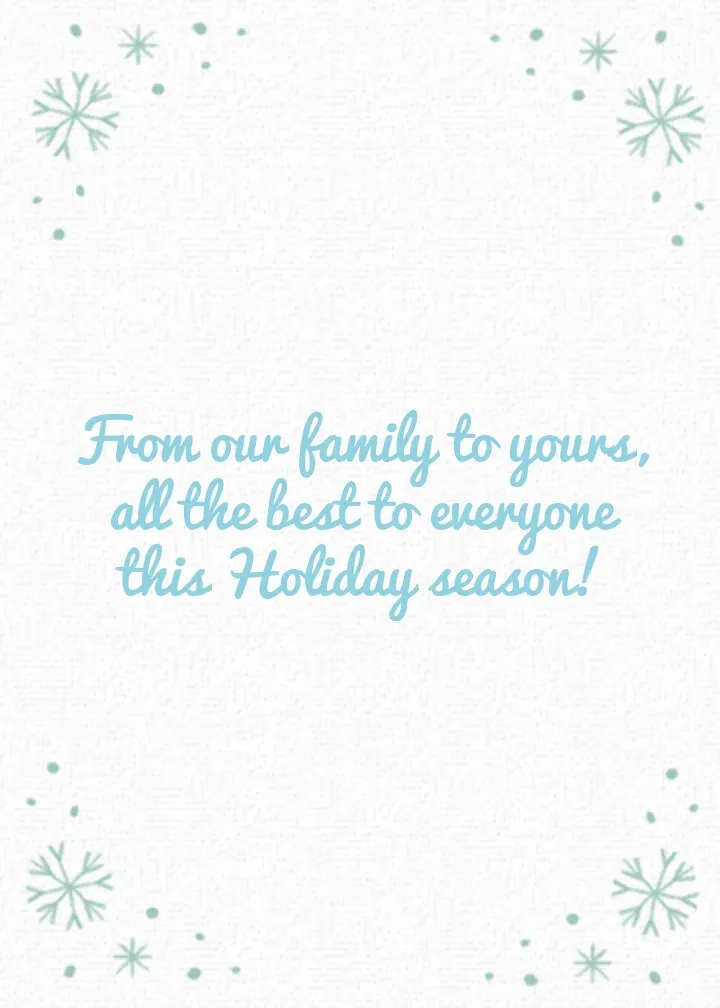 Woodsy Christmas card inside right