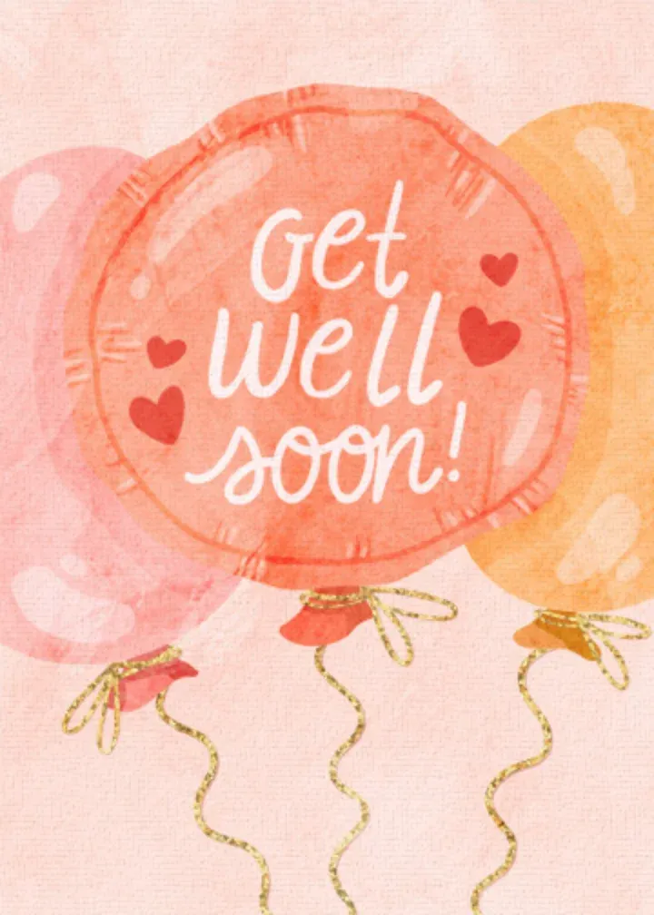 Get Well Balloons card front