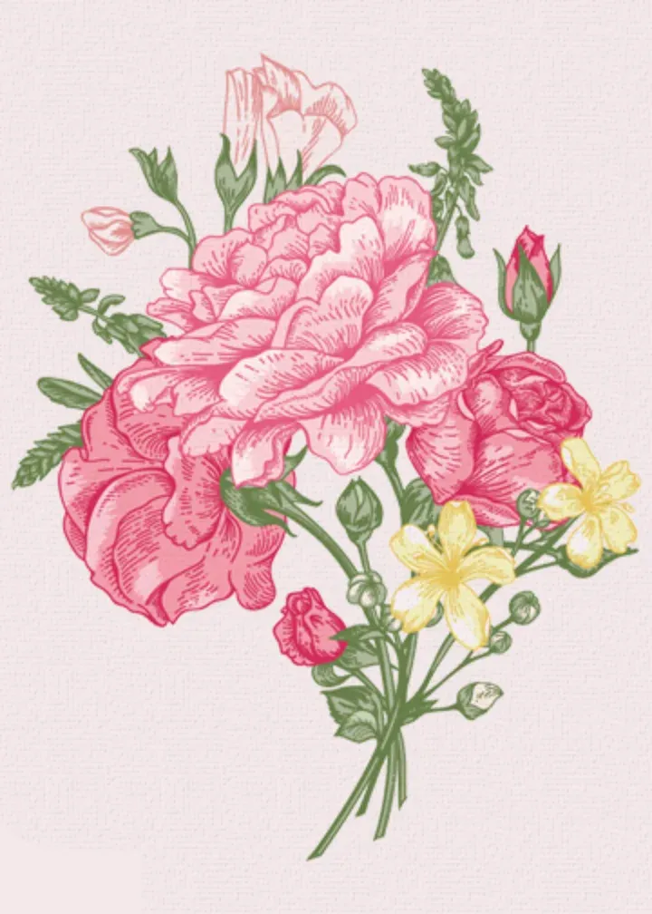 Floral Polaroid card inside left