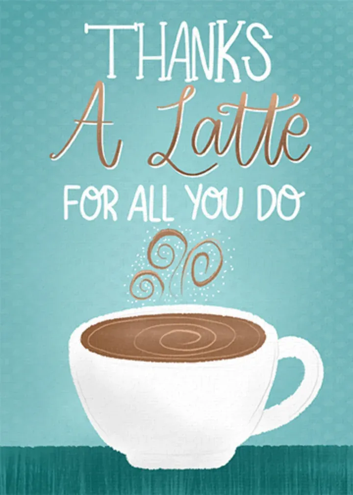 Thanks A Latte Boss card front