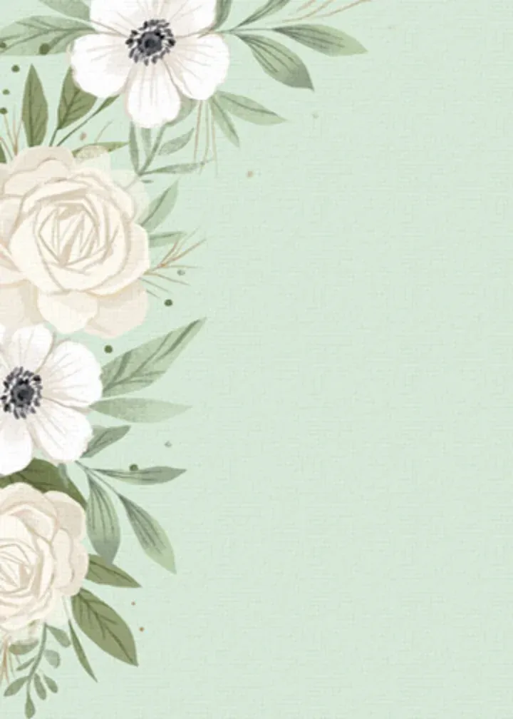 Sage & Cream Thank You Floral card inside left