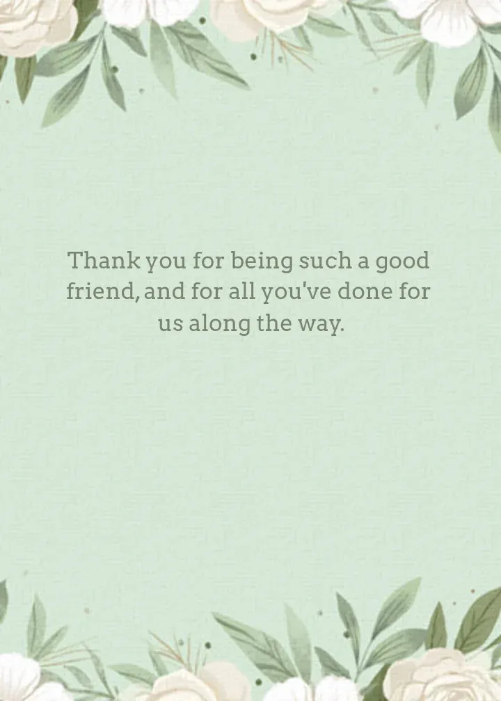 Sage & Cream Thank You Floral card inside right