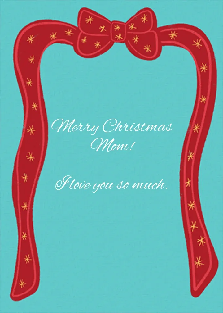 Merry Mom card inside right