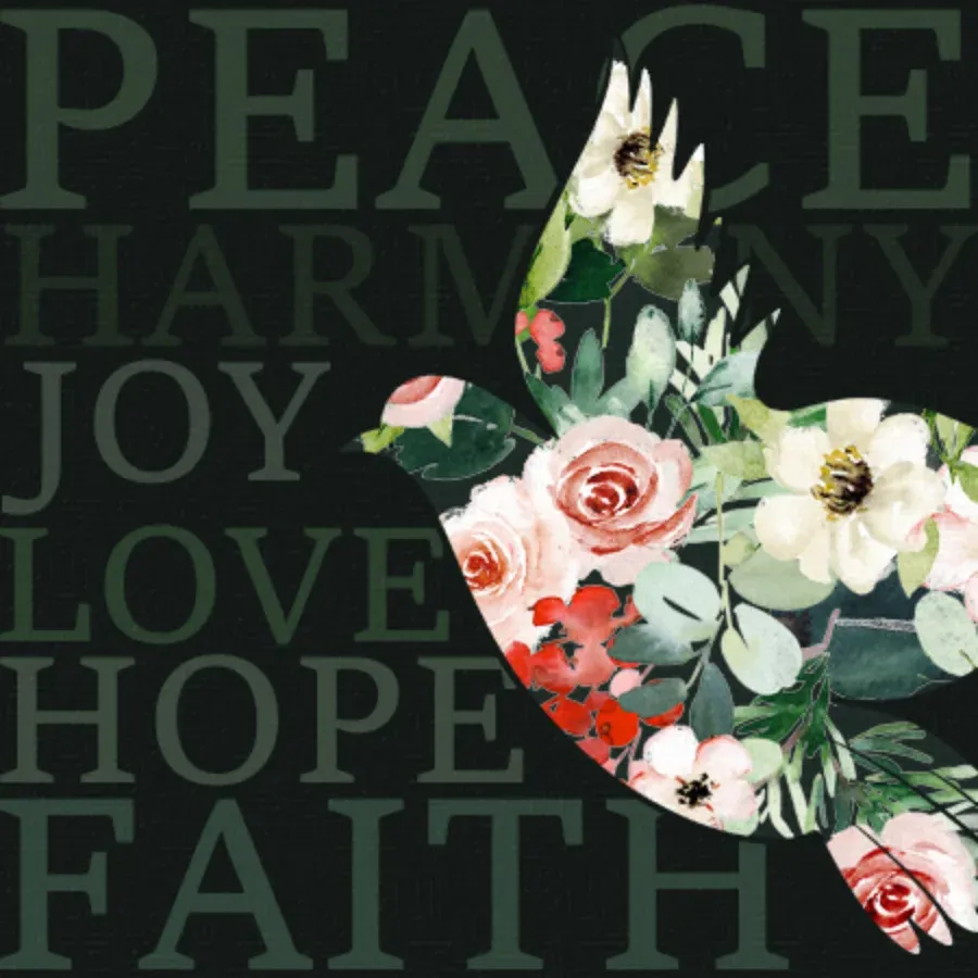 Flower Dove card front