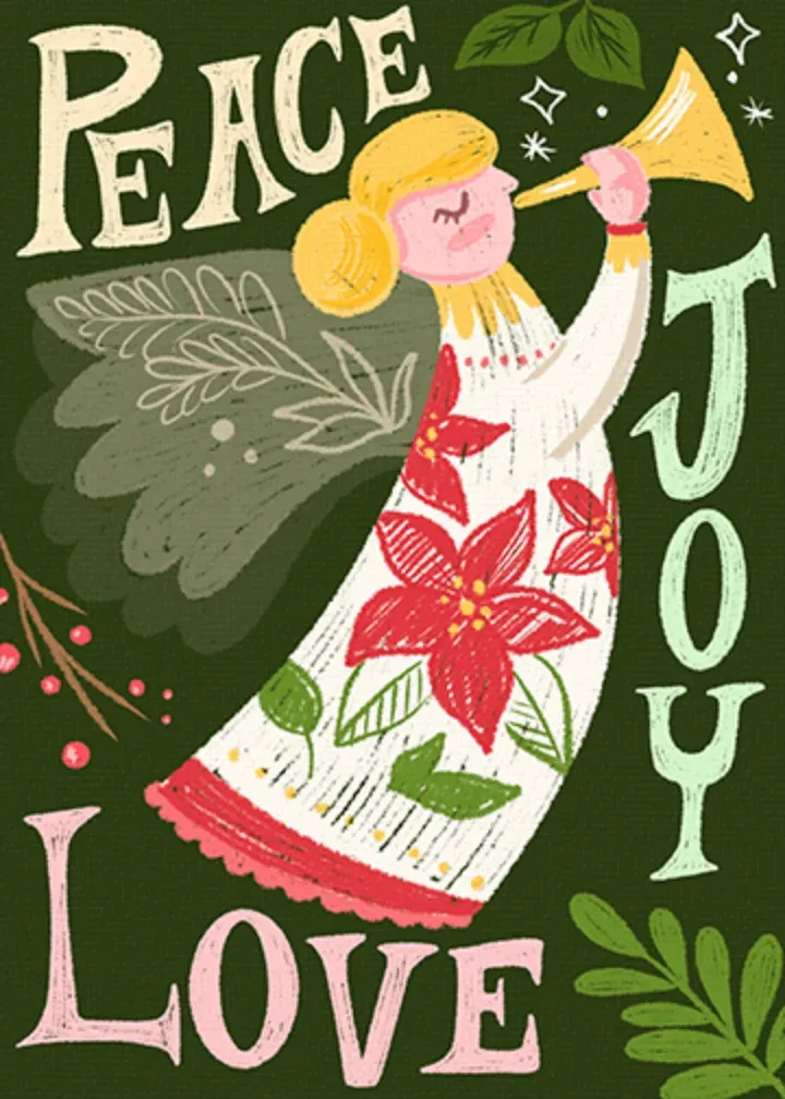 Floral Angel Joy card front