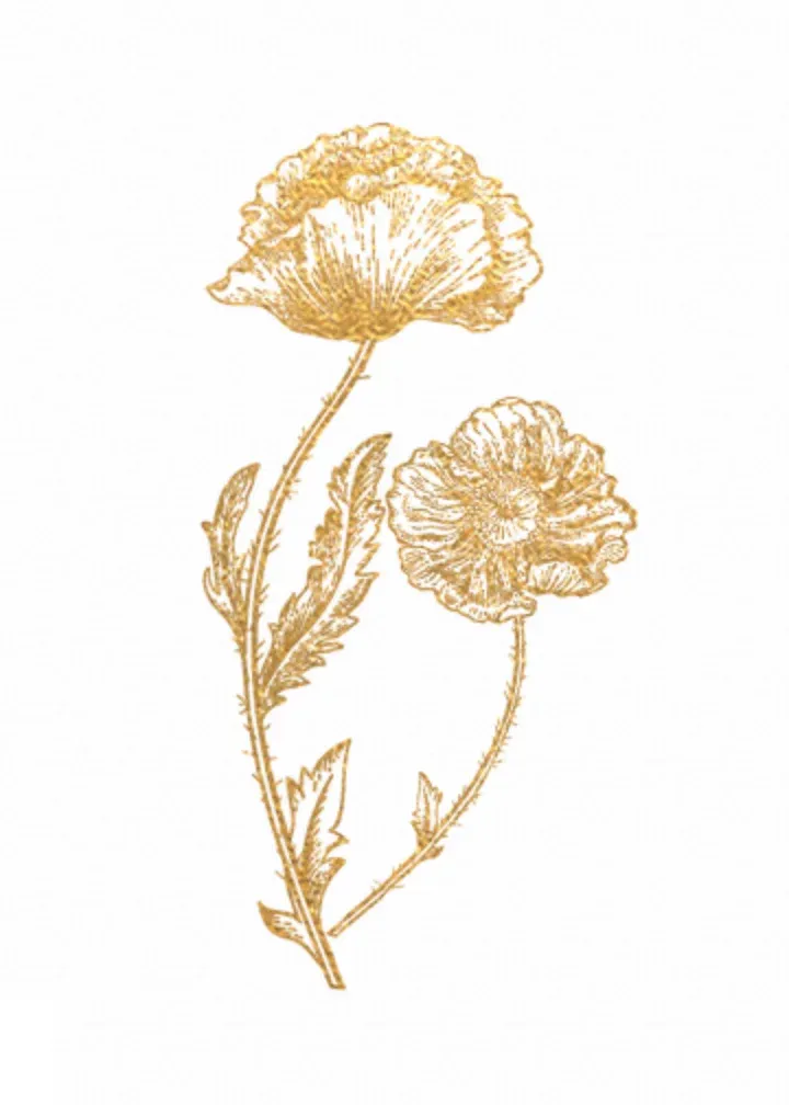 Golden Floral Polaroid card inside left