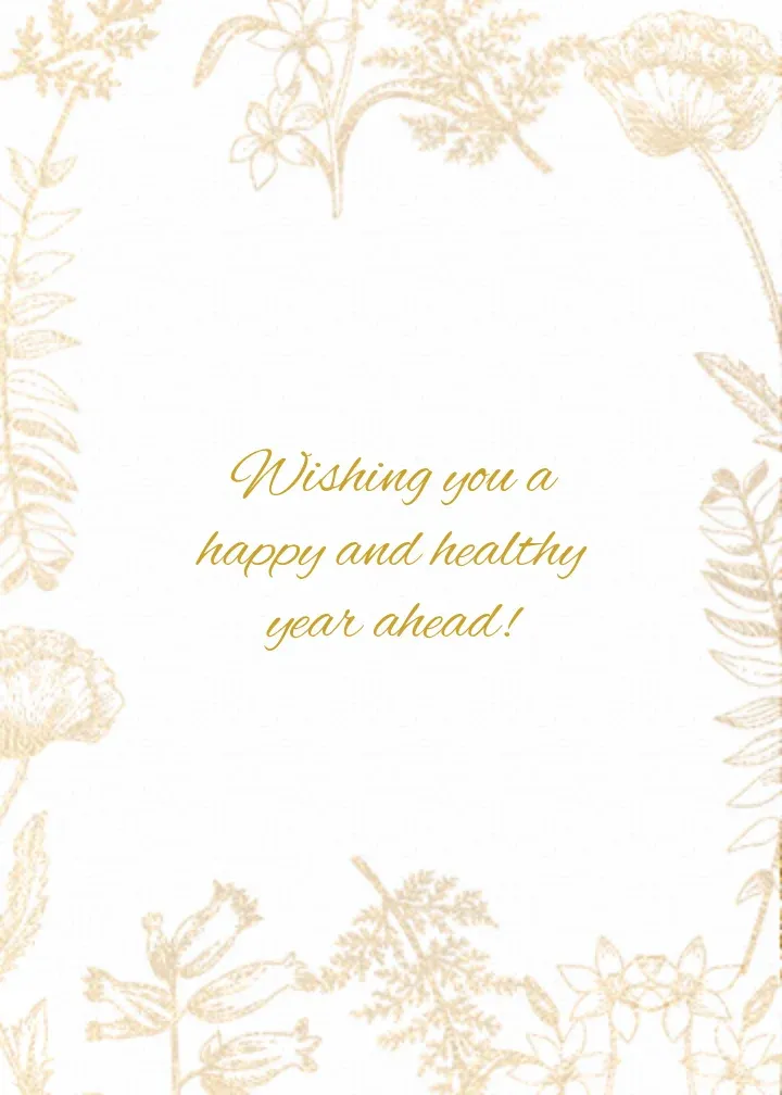 Golden Floral Polaroid card inside right