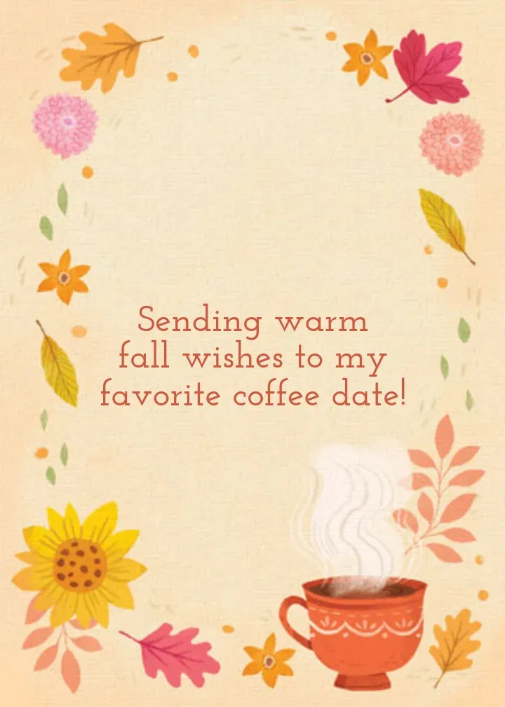 Fall Coffee Cup card inside right