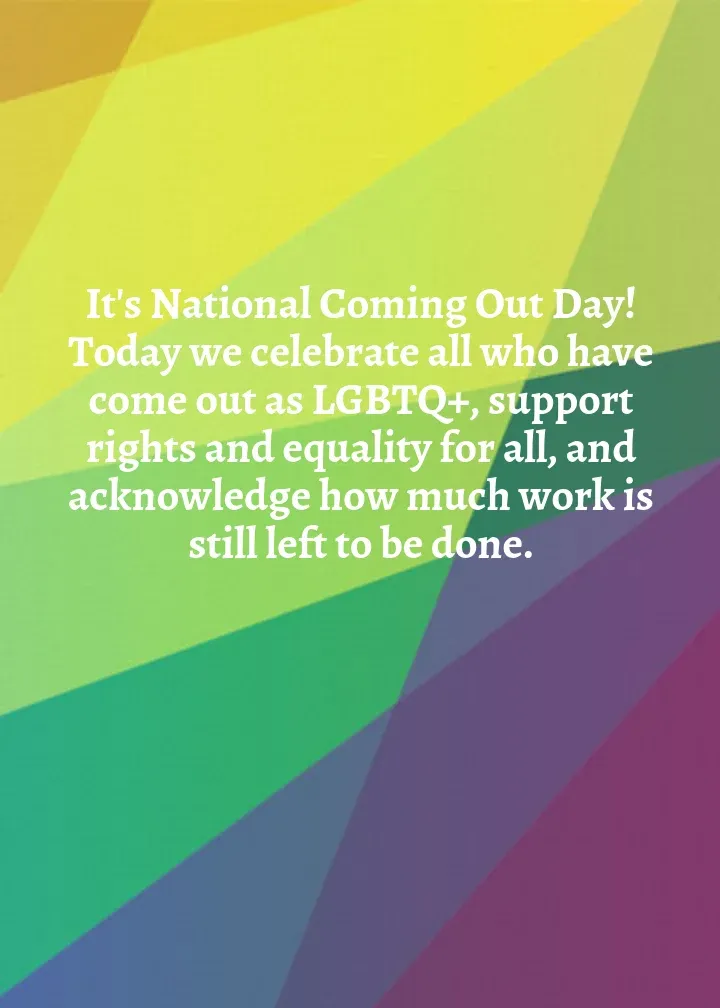National Coming Out Day | Oct 11 card inside right