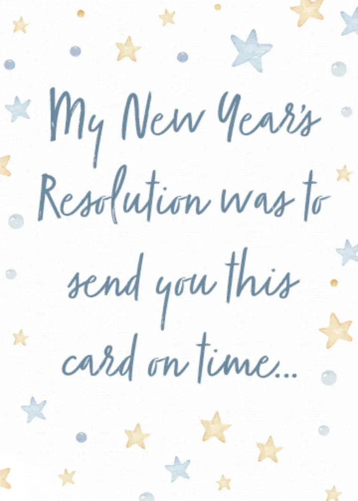 New Year's Resolution card front