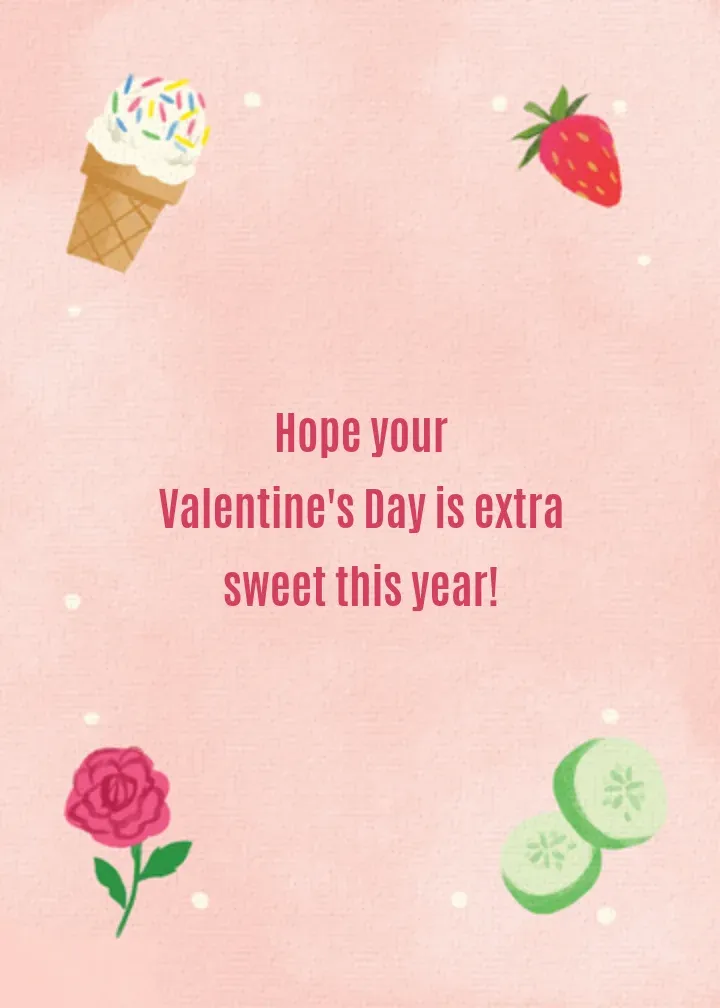 Valentine Treat Yourself card inside right