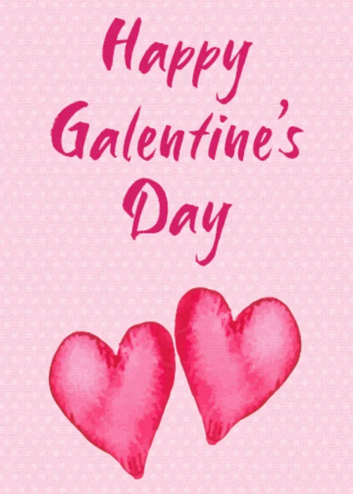 Galentine's Day Watercolor Hearts card front